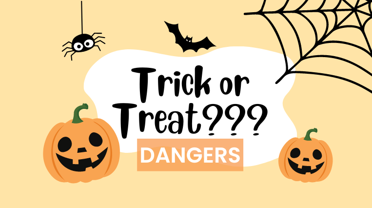 Children in Halloween costumes trick-or-treating